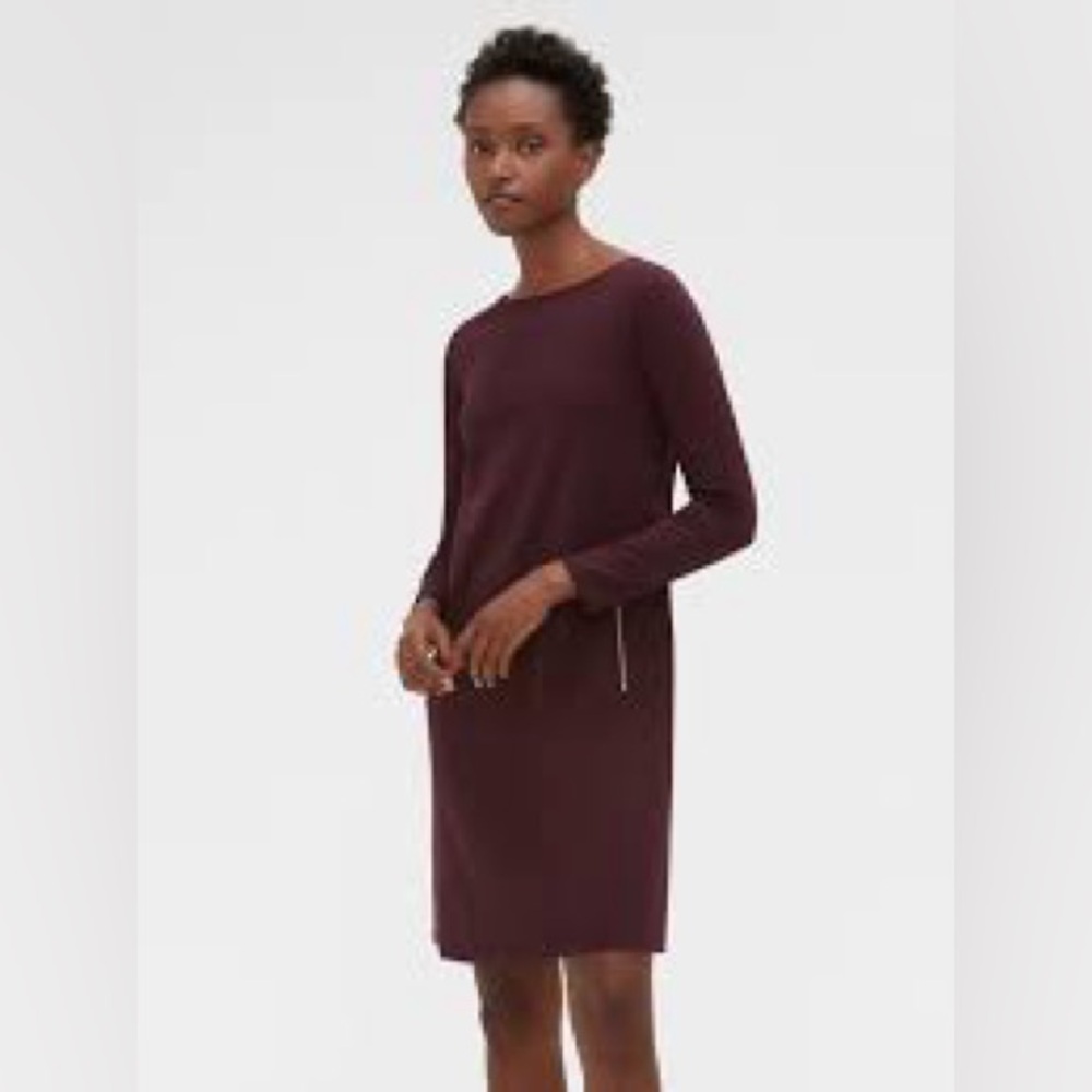 Plum Long Sleeve Shirt Dress, Gap, 8